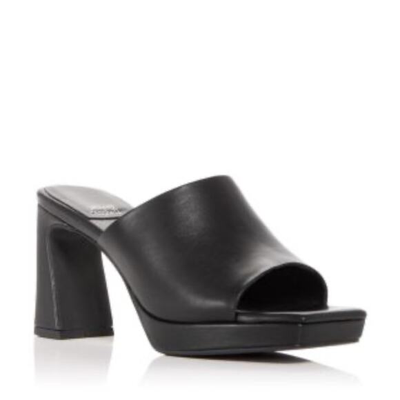Jeffery Campbell Caviar Platform Slide Open Toe Black Heeled Mules 10 goth punk - Picture 1 of 9
